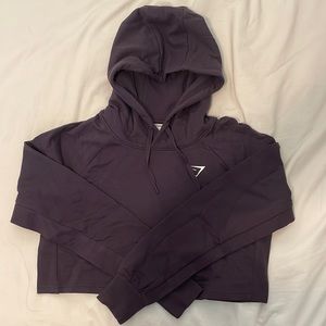 Gymshark dark purple crop top hoodie